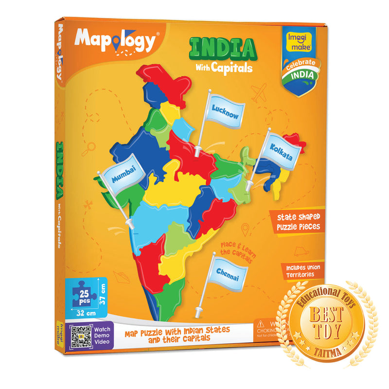 Mapology India with State and Capitals .25 pcs puzzles
