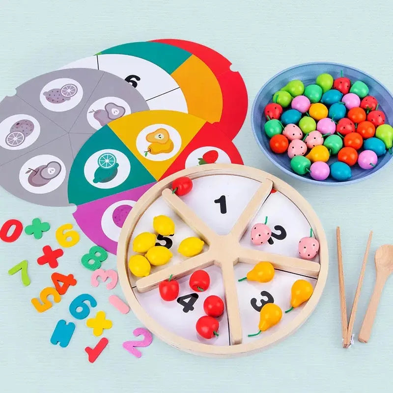 Wooden Classification of Fruits Game | Activity Toy| Montessori Game| Early Educational Toys |Toys| Games|Number Matching Toy | Arithmetic Game| Multicolour [ 3+]
