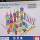 3 in 1 wooden Memory chess , five pillars & fishing game