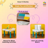 Multi-purpose Adjustable Kids Activity Table – 4-in-1 table with 174 pcs blocks
