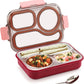 Leak Proof Airtight Unbreakable Lid BPA Free Ceelik Trio NX Insulated Lunch Tiffin Box, 1 Steel Spoon 3 Compartment Lunch Box Steel for School Kids Boys Mens Girls Office Women