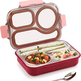 Leak Proof Airtight Unbreakable Lid BPA Free Ceelik Trio NX Insulated Lunch Tiffin Box, 1 Steel Spoon 3 Compartment Lunch Box Steel for School Kids Boys Mens Girls Office Women