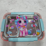 Football/Unicorn/space /mermaid  Transparent 2-Compartment 750ml Transfer Proof Lunch Box