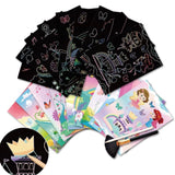 DIY Magic Scratch Art for Kids, 9 Sheets Double Sided Cute Design Rainbow Scratch Paper Cards & Scratch Sticks Set for Kids/Boys -Girls Birthday Party Favor Supplies
