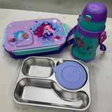 3 grid lunch box + insulated bottle combo