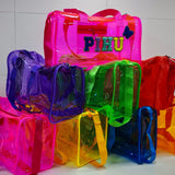 Multipurpose jelly duffel bag with 5 initials( size 15*9*6.5)