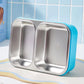 2 grid stainless steel tiffin box with 4 locks & handle