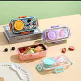 Single grid stainless steel lunch box with bowl ( 500ml+ 80ml)