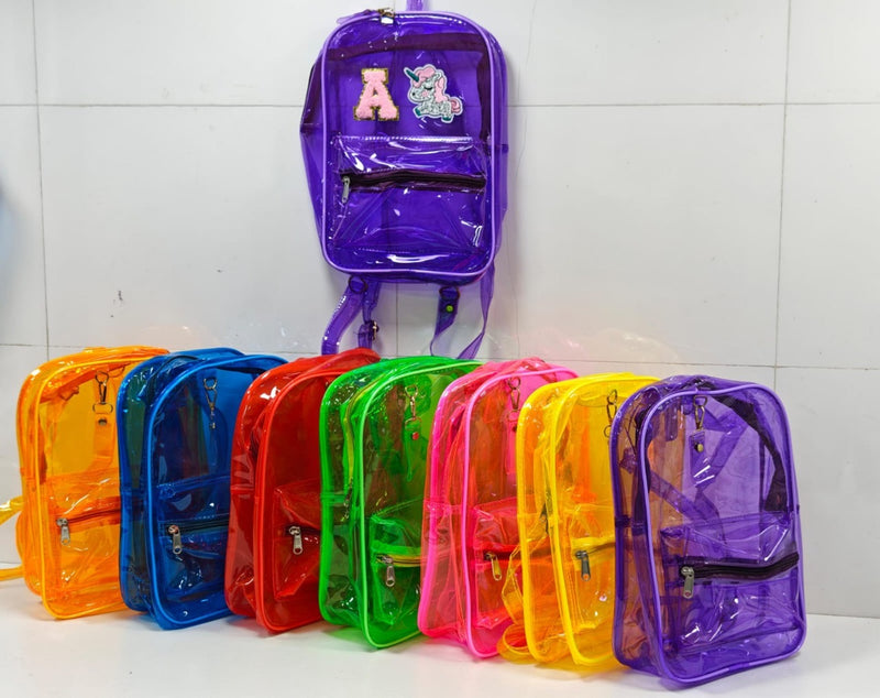 Jelly bag pack with 1 initial & 1 motif ( size 12*8*4 inches)