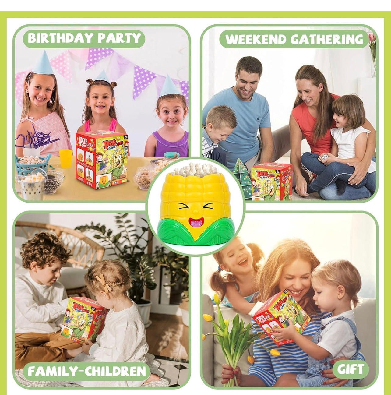 Popcorn Games, Pop Out Popcorn Board Game for Kids 4+& Adults, Fun Family Activities for Kids and Adults, Kids Board Game for Night Party Christmas Party Game