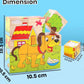 3D Wooden Jigsaw Puzzle Cube Blocks for Kids – 6-in-1 Farm Animals Puzzle with 9 Pieces – Early Learning Educational Toys