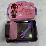 Stainless steel lunch box big  with small container and spoon