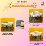 Multi-purpose Adjustable Kids Activity Table – 4-in-1 table with 174 pcs blocks
