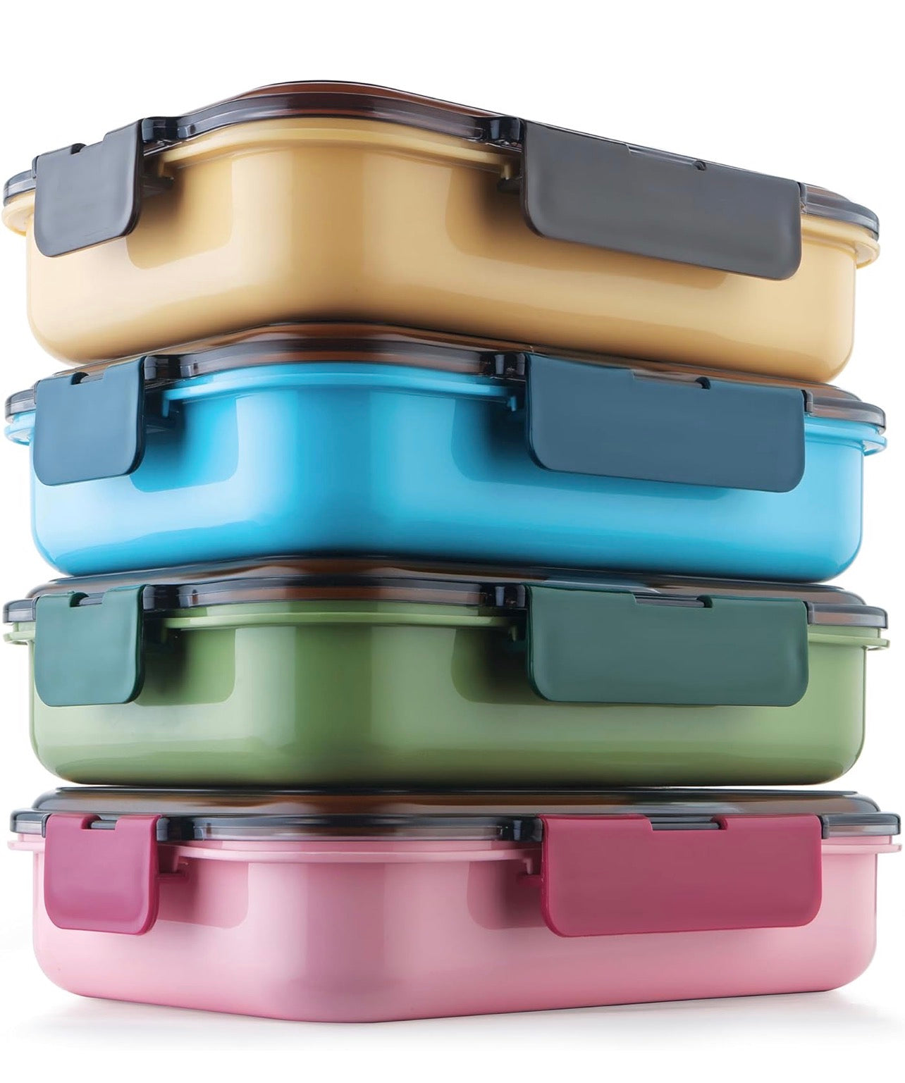 Leak Proof Airtight Unbreakable Lid BPA Free Ceelik Duo Stainless Steel Insulated Lunch Tiffin Box Set with Steel Spoon 2 Compartment Lunch Box for School Kids, Office Women Men