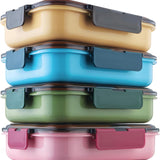 Leak Proof Airtight Unbreakable Lid BPA Free Ceelik Duo Stainless Steel Insulated Lunch Tiffin Box Set with Steel Spoon 2 Compartment Lunch Box for School Kids, Office Women Men