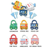 Unlock train team Pack of 6 Lock with Key Children, Montessori Toy,