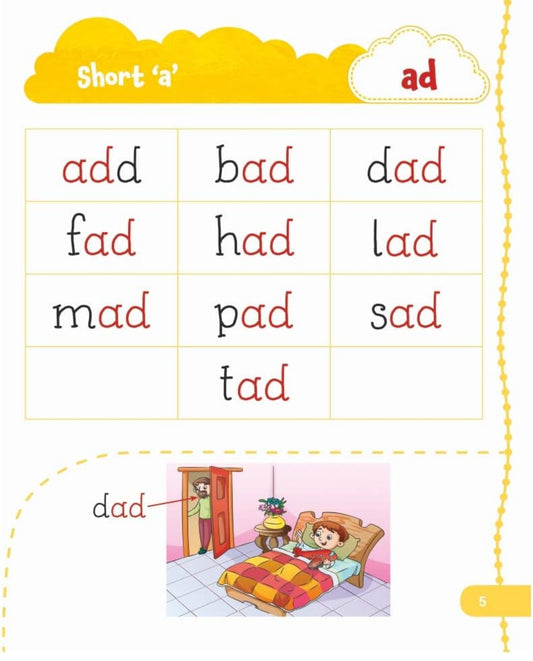 Jolly Kids My First Book of Phonics Words Key to Letter Sound Relationship| Learning the Letter Sounds| Blending| Word Formatting| Sight Words| Phonic Activity Book for Kindergarten Ages 3-7 Years