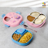Space 3 grid stainless steel lunch box