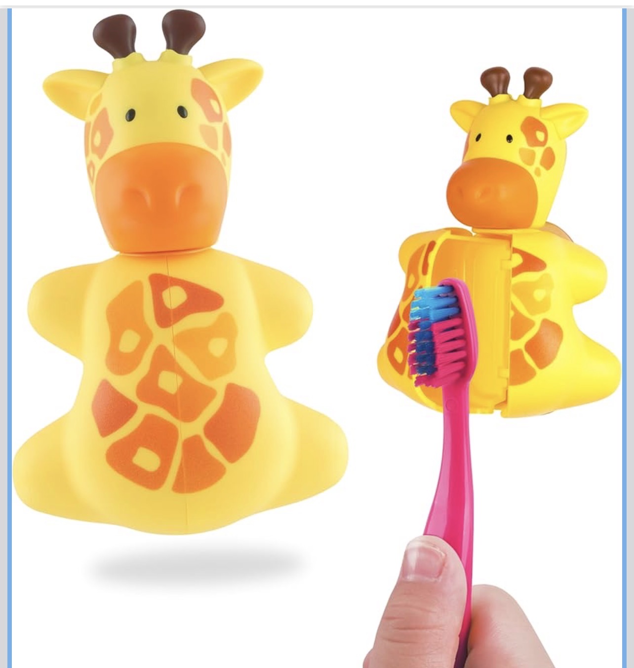 Flipper Fun Animal Penguin Toothbrush Cover , One Touch Open & Close ,Suction Cup Toothbrush Holder for Mirrors, Glass or Tiles ,Dust-proof Adorable Easy to Use