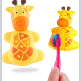 Flipper Fun Animal Penguin Toothbrush Cover , One Touch Open & Close ,Suction Cup Toothbrush Holder for Mirrors, Glass or Tiles ,Dust-proof Adorable Easy to Use