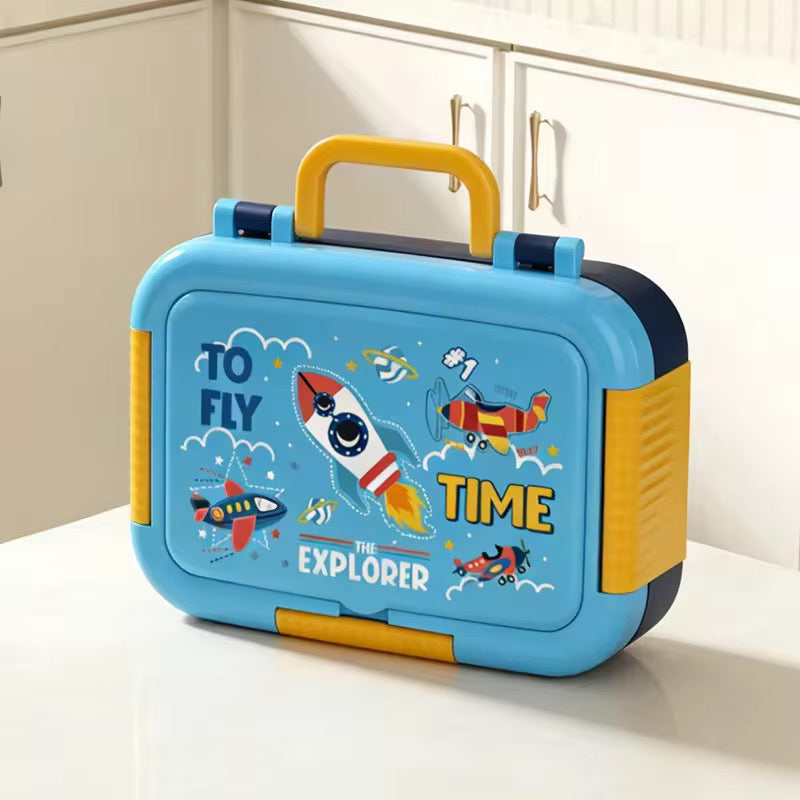 Stainless Steel Lunch Box with 3 Compartments Bento Tiffin Leak-Proof Durable Food Container 750ml + 150m