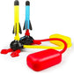 Multi Sky Rocket Toys For Kids , 4 Foam Tipped Rockets , Dual Shot Stomp Launcher Outdoor Toy Set