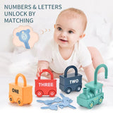 Unlock train team Pack of 6 Lock with Key Children, Montessori Toy,