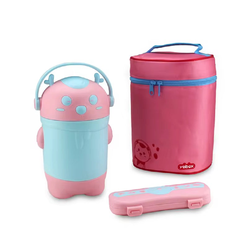 Deer three layer insulated bowl with cutlery and lunch bag