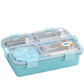 4 Compartment lunch box . with bowl , Spoon & Chopstick Leakproof Heating & Water Insulation- 900ml+70 ml