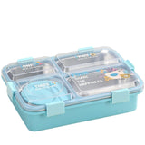 4 Compartment lunch box . with bowl , Spoon & Chopstick Leakproof Heating & Water Insulation- 900ml+70 ml