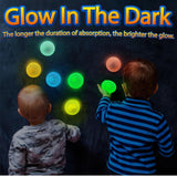 Glow Wall Ball Sticky 6PCS Grow in The Dark Round Luminous Fluorescent Washable Stress Relief Ball Toy Washable