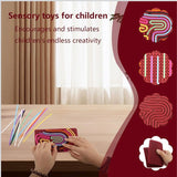 Sensory Silicone Toy with Silicone Strips with Double-Sided Activity Board
