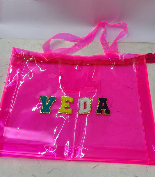 Multipurpose jelly bag with 4 letter 
Size-  46*33*7.5 cm