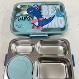 4 grid stainless steel lunch box with dibbi