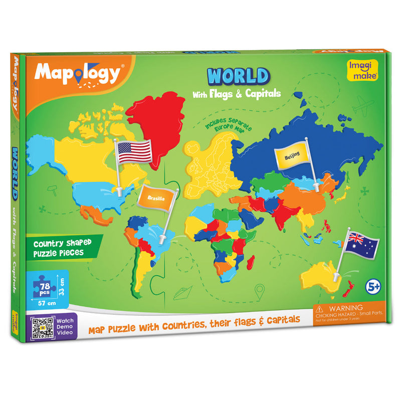 Mapology World with Flags & Capitals