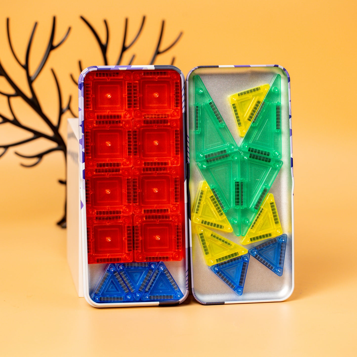 Portable travel magnetic building tiles 32pcs