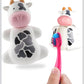 Flipper Fun Animal Penguin Toothbrush Cover , One Touch Open & Close ,Suction Cup Toothbrush Holder for Mirrors, Glass or Tiles ,Dust-proof Adorable Easy to Use