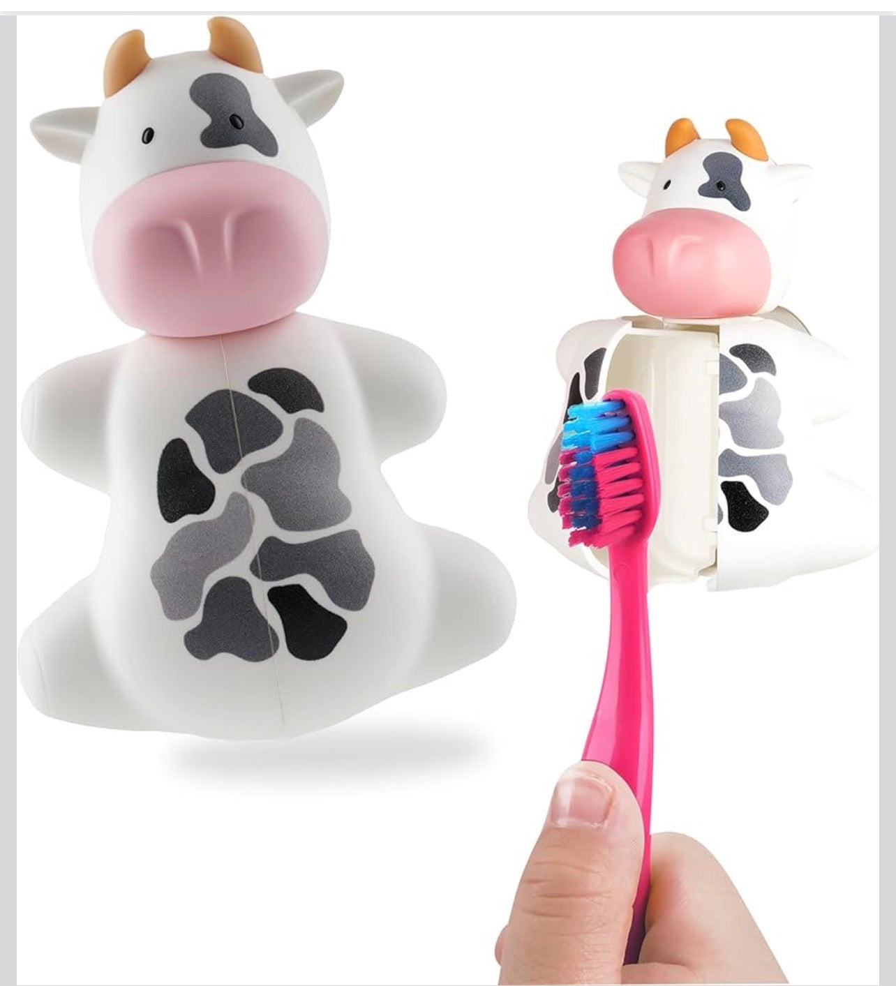 Flipper Fun Animal Penguin Toothbrush Cover , One Touch Open & Close ,Suction Cup Toothbrush Holder for Mirrors, Glass or Tiles ,Dust-proof Adorable Easy to Use