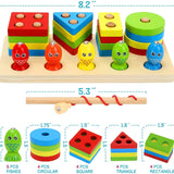 Montessori Wooden Sorting & Magnetic Fishing Game - Educational Toy for Toddlers