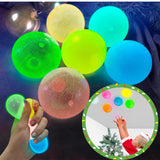 Glow Wall Ball Sticky 6PCS Grow in The Dark Round Luminous Fluorescent Washable Stress Relief Ball Toy Washable