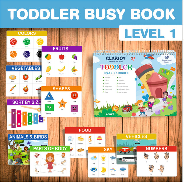 Velcro Book Preschool Busy Book Toddler, Kids/Children 16 Activities, | Quiet Book | Preschool Learning Montessori Toys, 16 in 1 Busy Book for Toddlers for Kids of Age up to 4 Years (Level 1)