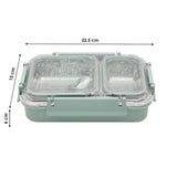 2 grid Stainless Steel Insulated Lunch Box 600 Ml