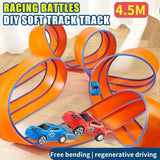 Flexible Race Track for Kids 4.5 meters  with 2 Racecars,  with 2 Suction Cups, Compatible with Hot Wheels for Ages 3+