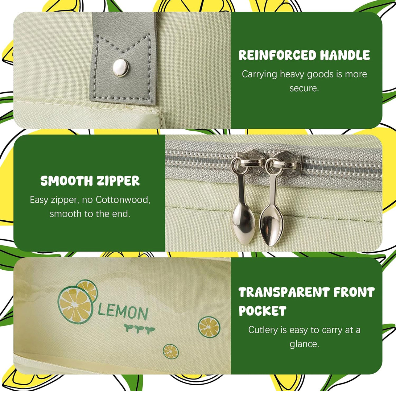 Insulated Lunch Bags for Men Woman Adult Large Reusable Lunch Tote Bag with Handle Green Leakproof Womens lunch bags for Work Picnic Hiking Office Beach