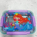 Football/Unicorn/space /mermaid  Transparent 2-Compartment 750ml Transfer Proof Lunch Box