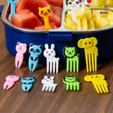 Cute Animals Food Picks Mini Cartoon Toothpick Fruit Forks for Bento Box Lunch Box Decorative