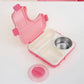 3 compartment 850ml handle square bento box .
