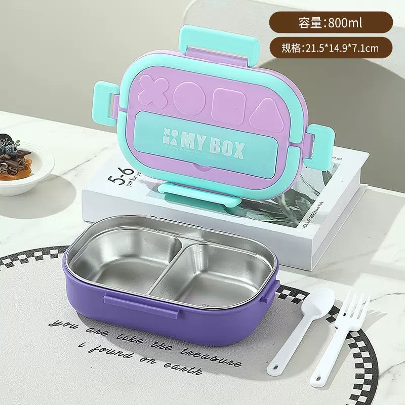 2 gird stainless steel tiffin box 800 ml.
