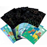 DIY Magic Scratch Art for Kids, 9 Sheets Double Sided Cute Design Rainbow Scratch Paper Cards & Scratch Sticks Set for Kids/Boys -Girls Birthday Party Favor Supplies