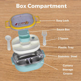 Insulated Lunch Box|Stainless Steel|3 Compartments 700 ML,
